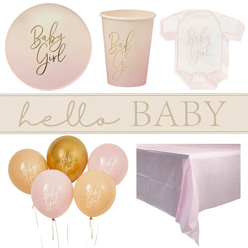 Pink Ombre Baby Girl 8 Person Deluxe Party Pack