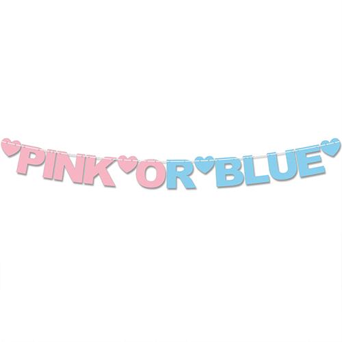 Pink or Blue Gender Reveal Recyclable Card Party Bunting  Product Gallery Image