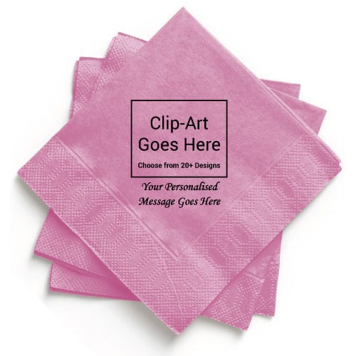 Pink Personalised Napkin - Pack of 50