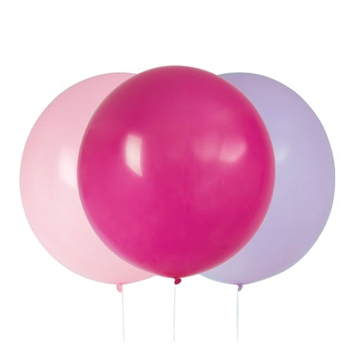 Pink & Purple Jumbo Biodegradable Latex Balloons 61cm / 24 in - Pack of 3 Product Image