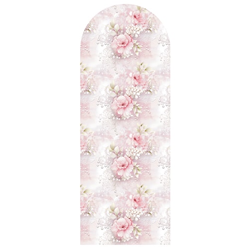 Pink Roses and Pearls Design Arch Sailboard Backdrop Product Gallery Image