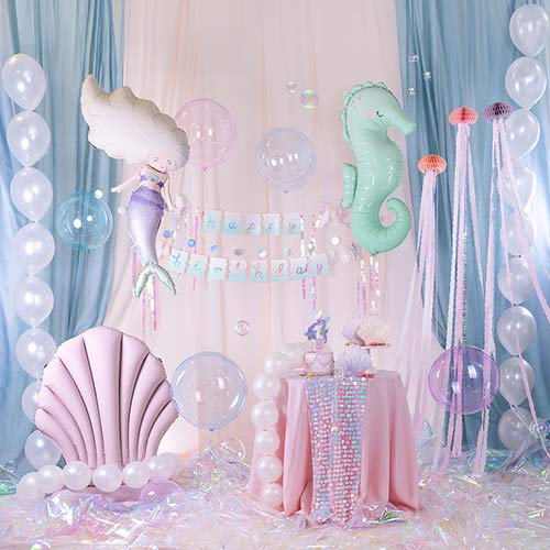 Pink Seashell Standing Giant Air Fill Foil Balloon 96cm / 38 in Product Gallery Image