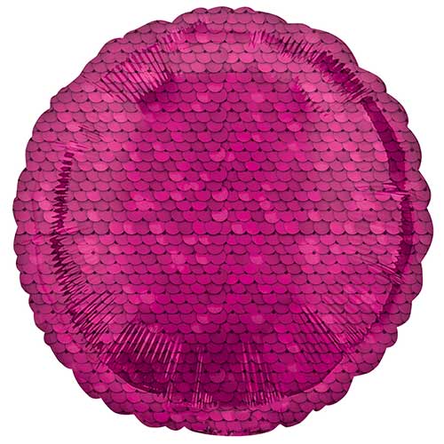 Pink Sequins Round Foil Helium Balloon 43cm / 17 in Product Image