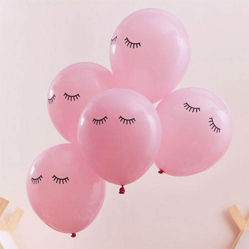 Pamper Party Sleepy Eyes Pink Biodegradable Latex Balloons 30cm / 12 in - Pack of 10 Product Image
