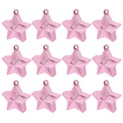 Pink Star Balloon Weights - Pack of 12 Product Gallery Image