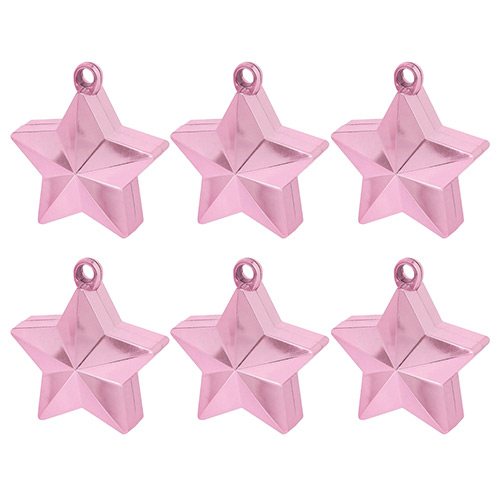 Pink Star Balloon Weights - Pack of 6 Product Gallery Image