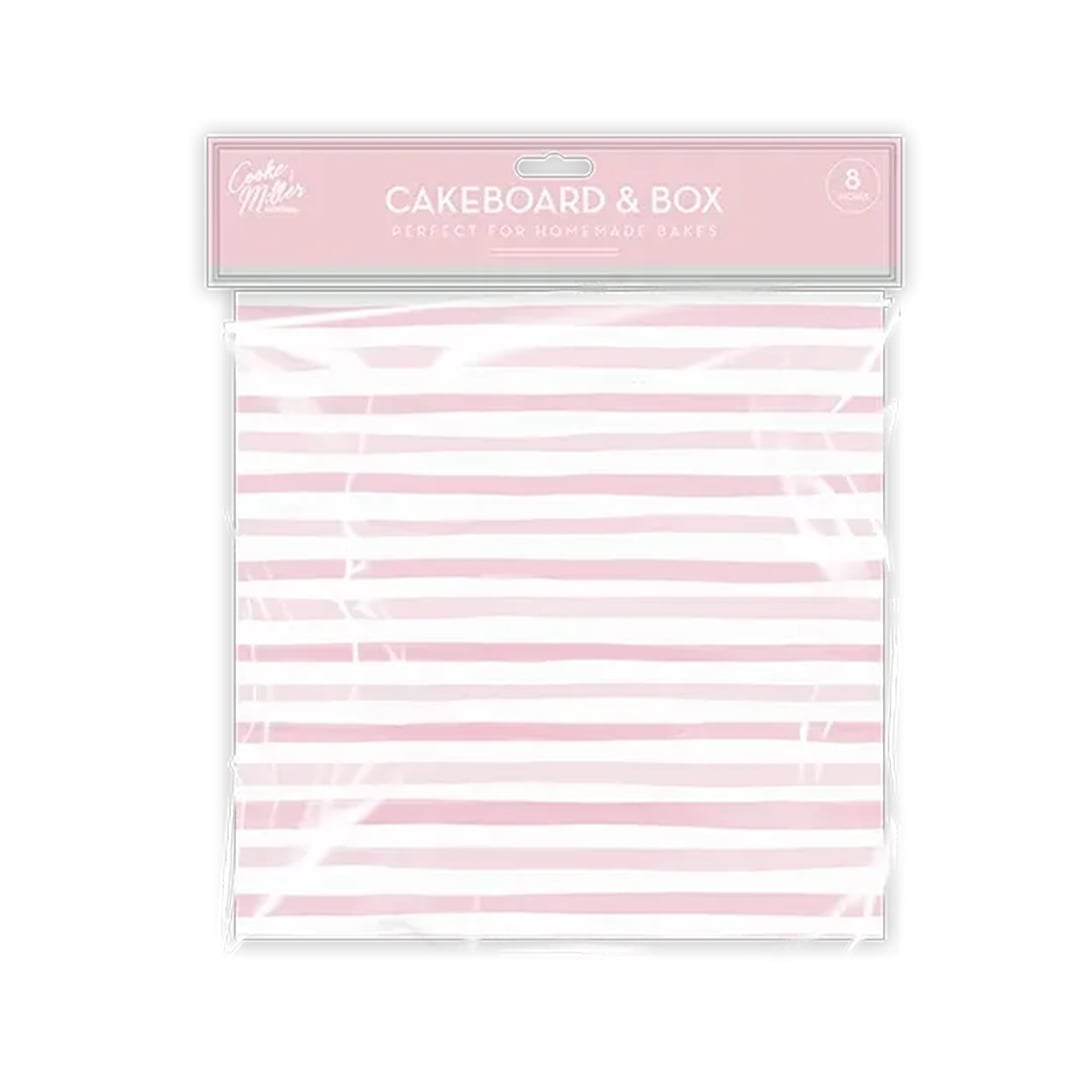 Pink Stripes Cake Box & Board Set View 2