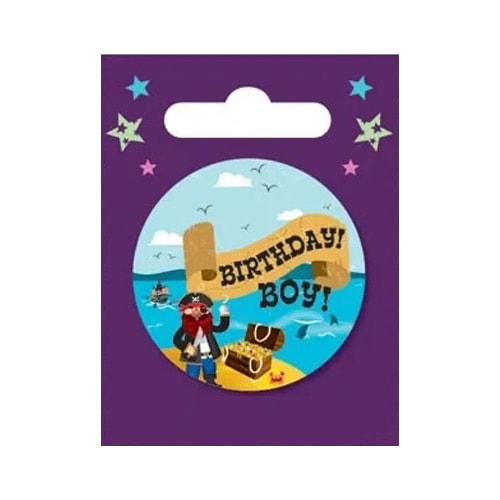 Pirate Birthday Boy Small Badge 6cm Product Image