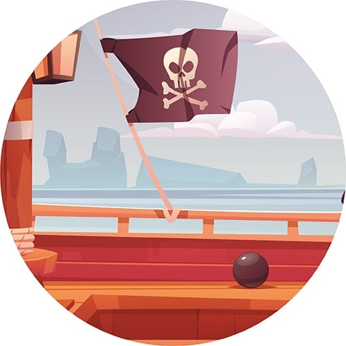 Pirate Flag Design Circle Sailboard Backdrop Product Gallery Image
