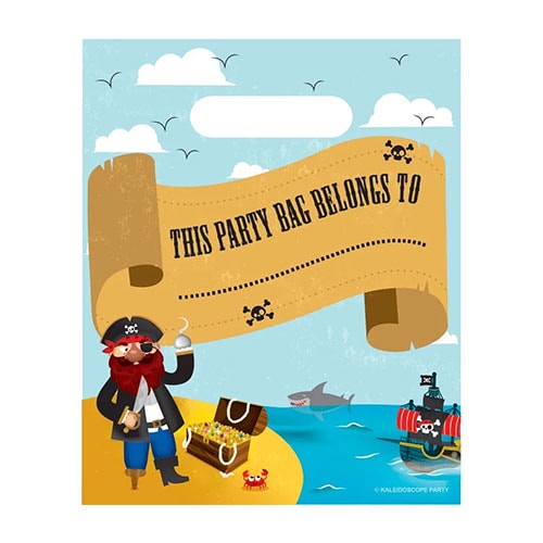 Pirate Plastic Party Loot Bags - Pack of 8 Product Image