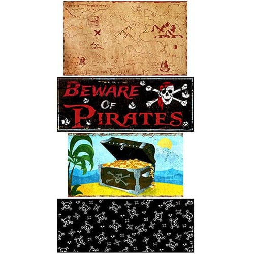 Pirate PVC Party Sign Decorations - Pack of 4 Product Image