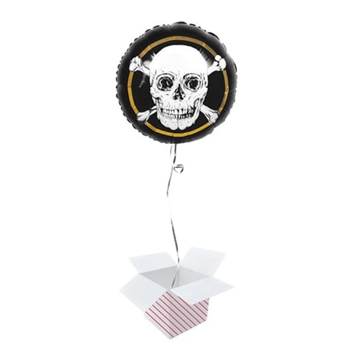 Pirates Gold Round Foil Helium Balloon - Inflated Balloon in a Box