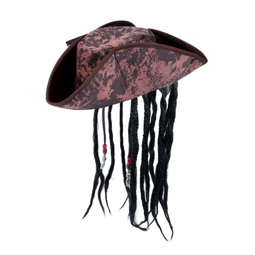 Pirates Hat with Dreadlocks Adults Fancy Dress Product Image