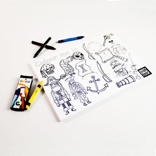 Pirates Themed A4 Colouring sheet With 4 Crayons Product Image