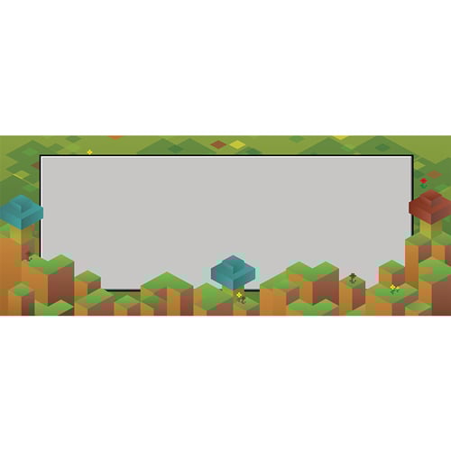 Pixel Block Party Grass Cubes Small Personalised Banner 4ft x 2ft Product Gallery Image