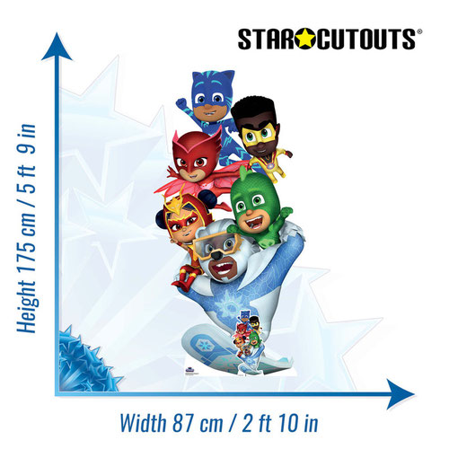 PJ Masks Group Shot Lifesize Cardboard Cutout 175cm Product Gallery Image