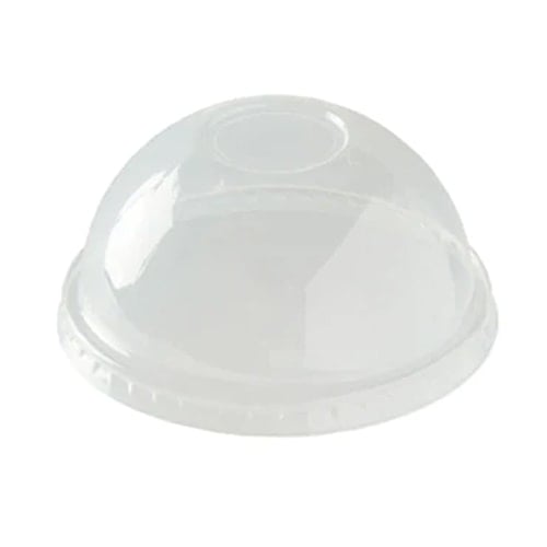 PLA Clear Plastic Compostable Domed Smoothie Cup Lids - Pack of 50 Product Gallery Image