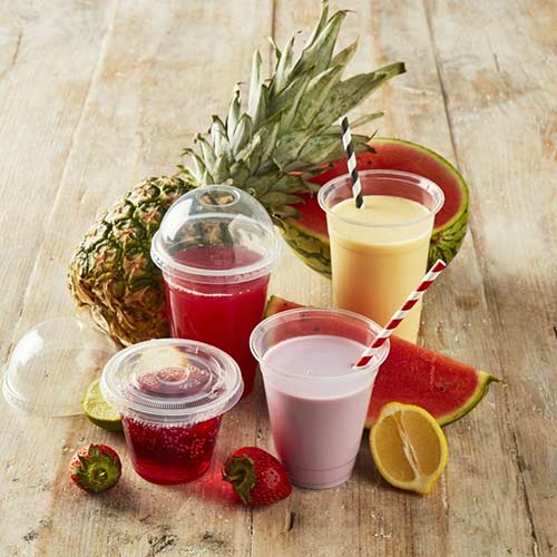 PLA Clear Plastic Compostable Smoothie Cup Lids - Pack of 50 Product Gallery Image
