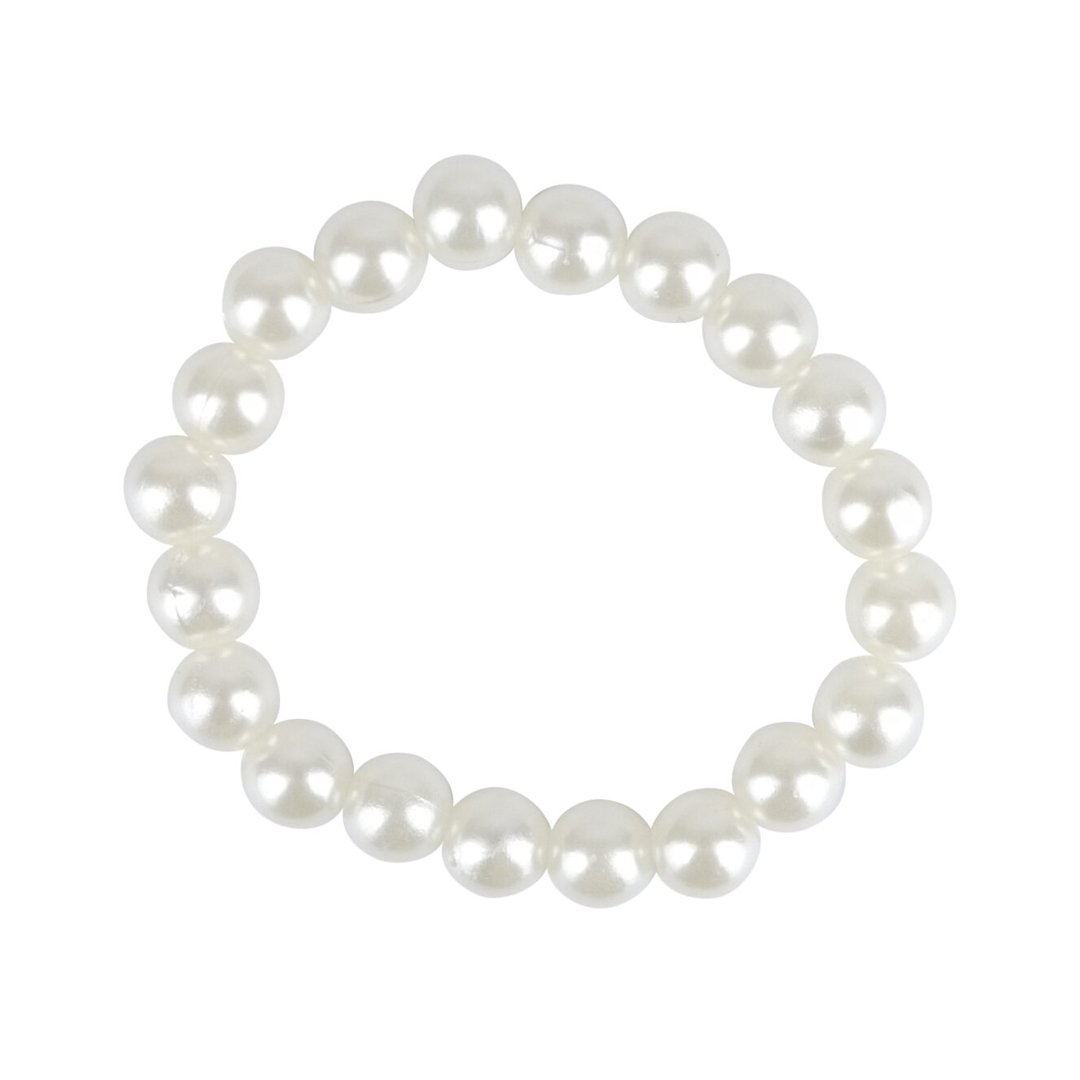 Plastic White Pearl Bracelet Accessory