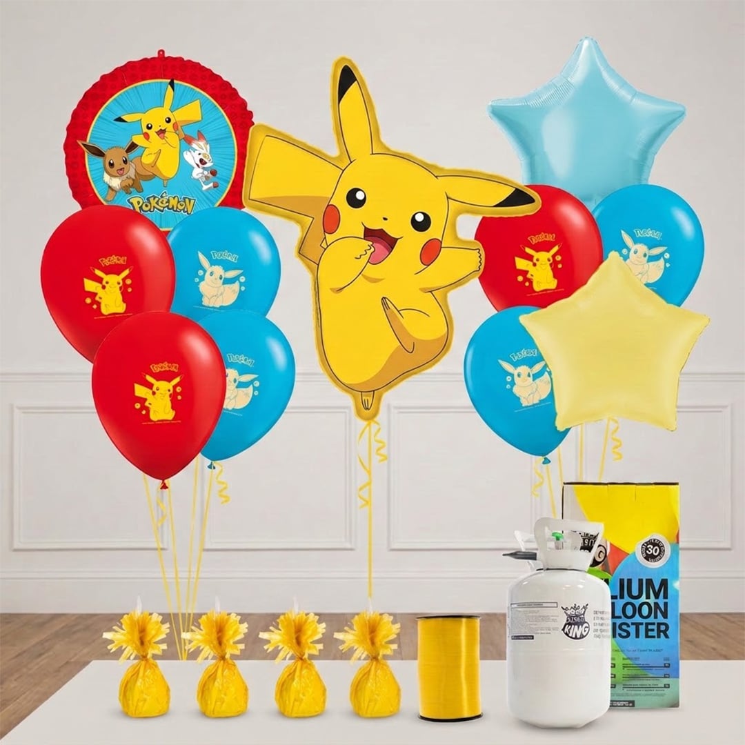 Pokemon Balloons & Helium Canister Party Pack