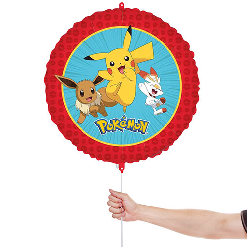 Pikachu, Eevee & Scorbunny Pokemon Round Foil Helium Balloon 46cm / 18 in Product Gallery Image