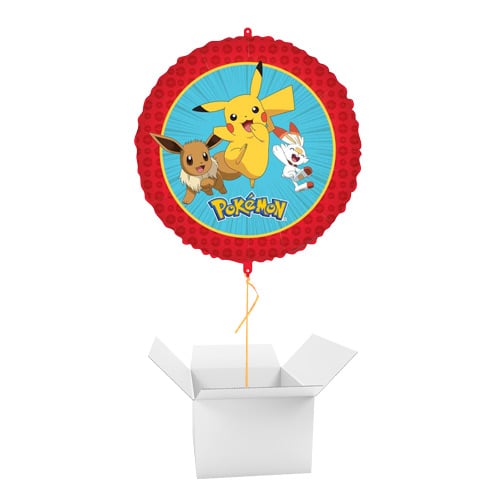 Pokemon Round Foil Helium Balloon - Inflated Balloon in a Box