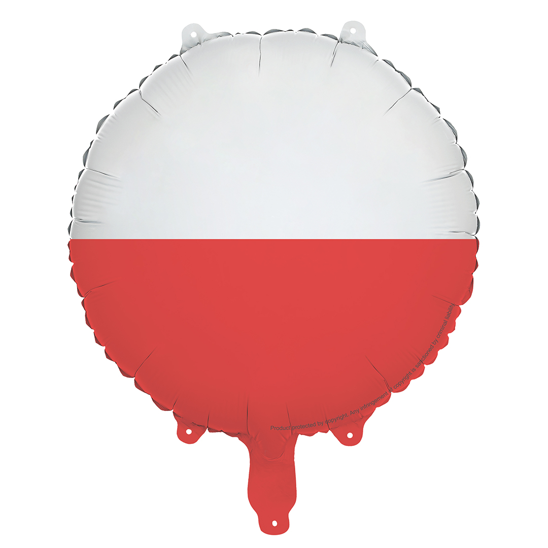 Poland Flag Round Foil Balloon 45cm / 18 in