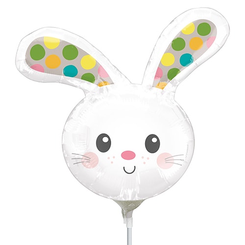 Polka Dot Spotted Easter Bunny Air Fill Mini Foil Balloon 36cm / 14 in Product Image