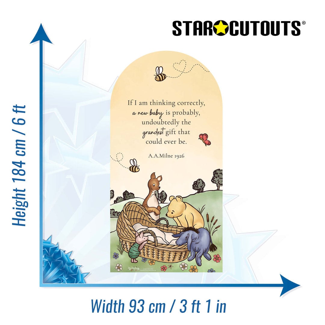 Pooh Bear and Baby Single Sailboard Backdrop Cardboard Cutout 184cm Product Gallery Image