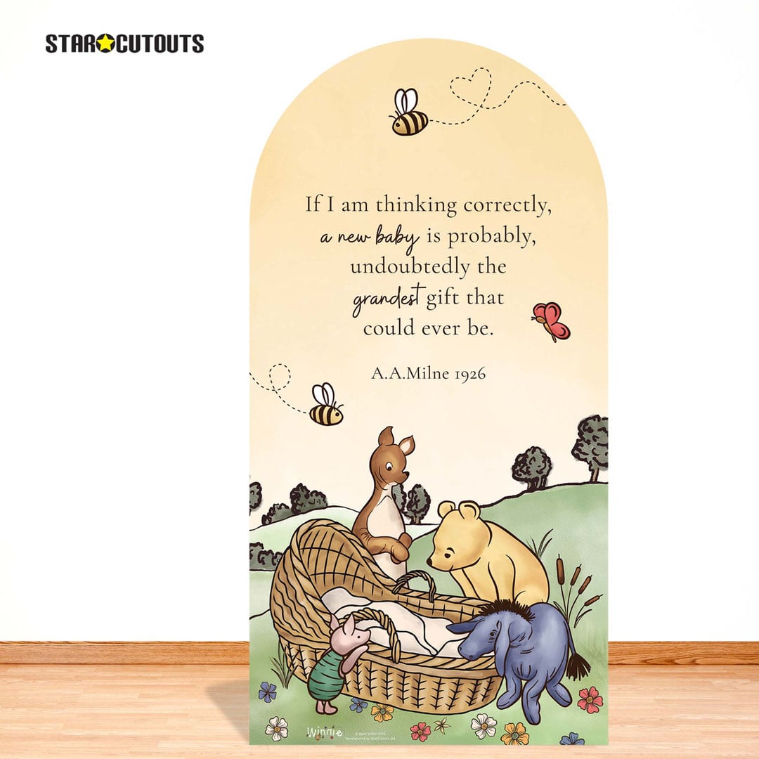 Pooh Bear and Baby Single Sailboard Backdrop Cardboard Cutout 184cm Product Gallery Image