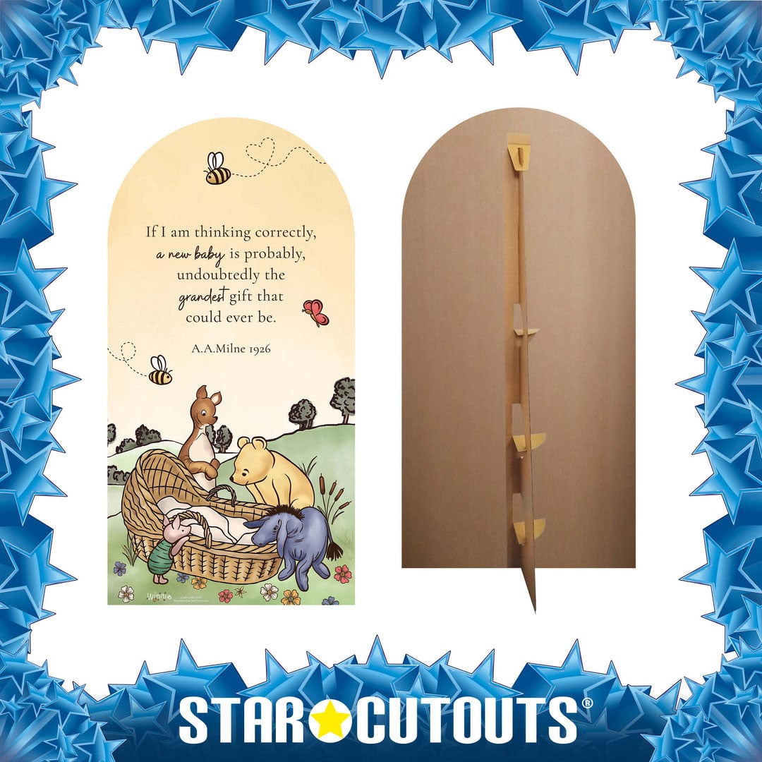 Pooh Bear and Baby Single Sailboard Backdrop Cardboard Cutout 184cm Product Gallery Image