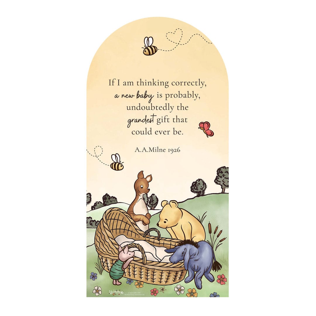 Pooh Bear and Baby Single Sailboard Backdrop Cardboard Cutout 184cm