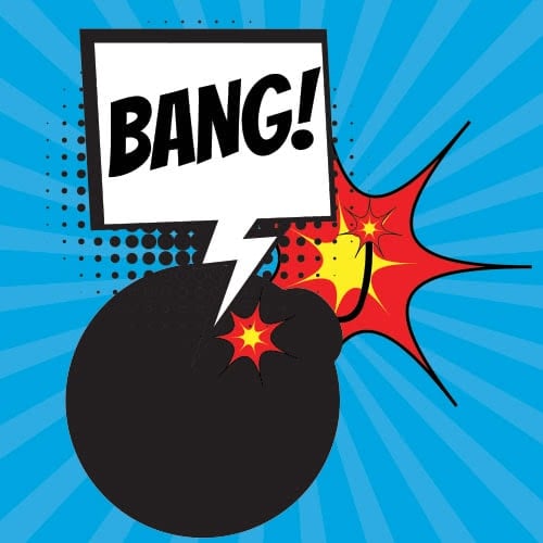 Pop Art Bang PVC Party Sign Decoration 20cm x 20cm Product Image