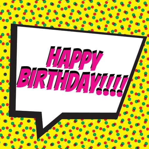 Pop Art Happy Birthday PVC Party Sign Decoration 20cm x 20cm Product Image