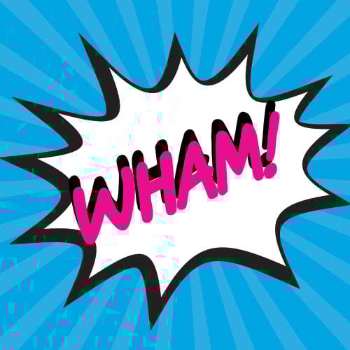 Pop Art Wham PVC Party Sign Decoration 20cm x 20cm Product Image