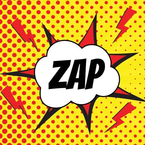 Pop Art Zap PVC Party Sign Decoration 20cm x 20cm Product Image