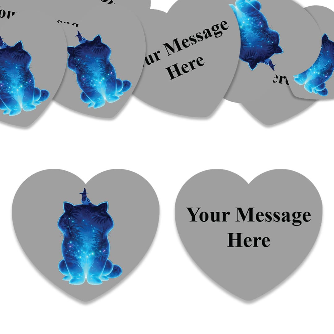 Pop Star Monster Hunters Blue Cat Shaped Personalised Confetti - Pack of 50 Product Gallery Image