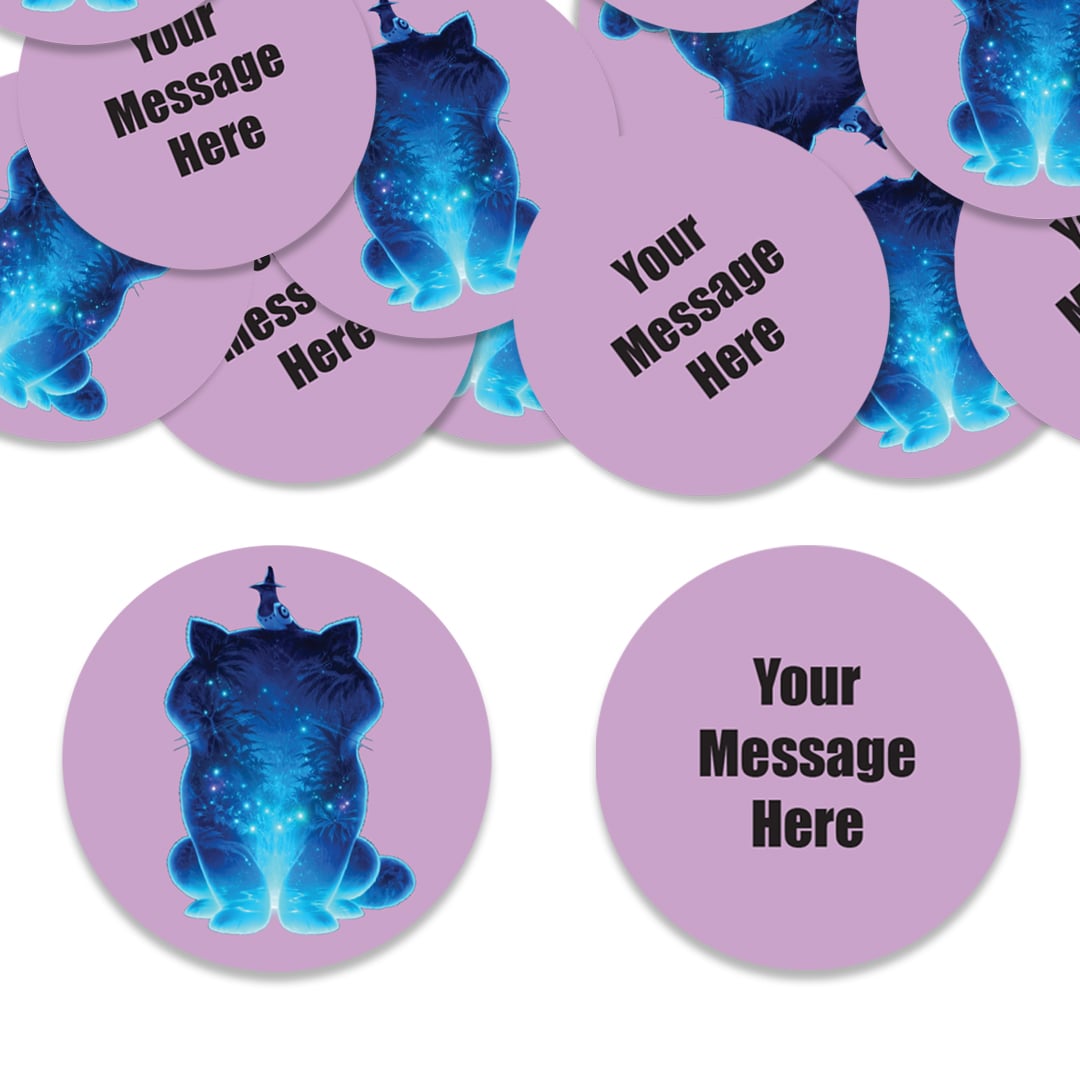 Pop Star Monster Hunters Blue Cat Shaped Personalised Confetti - Pack of 50 Product Gallery Image