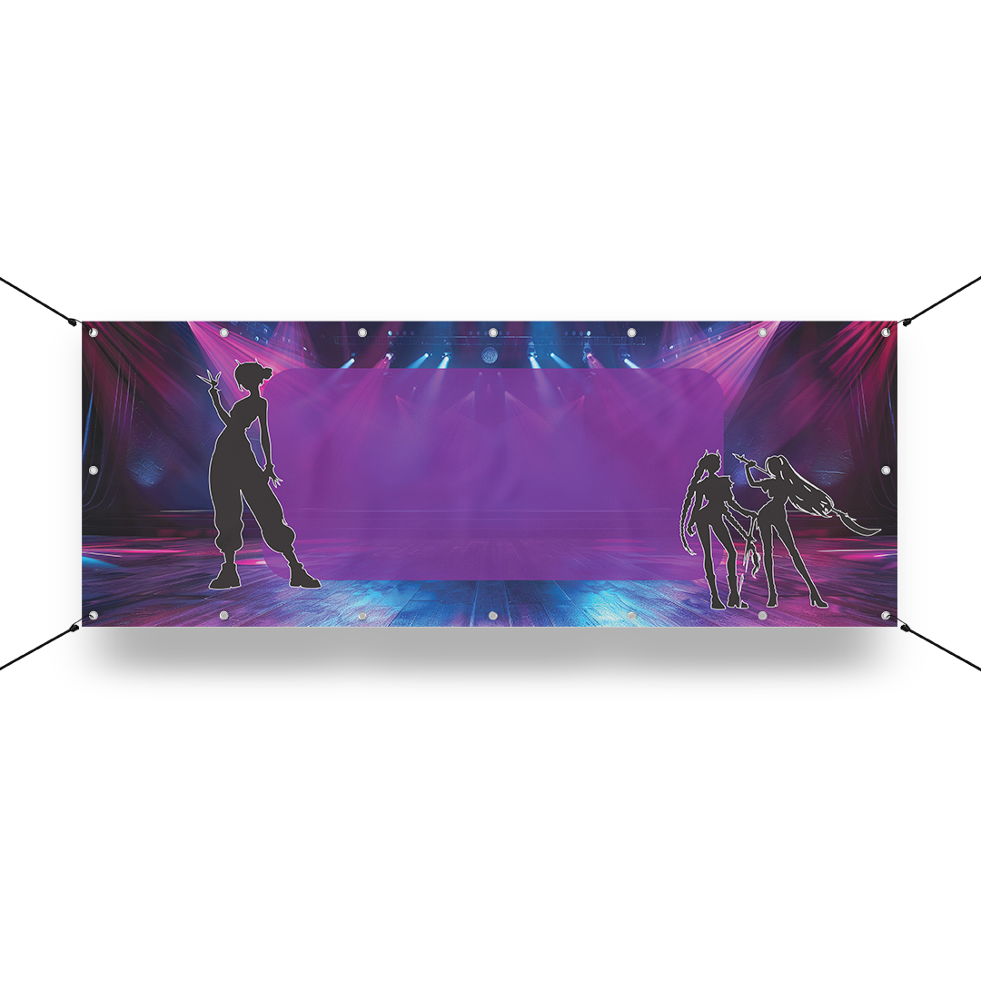 Pop Star Monster Hunters Girls Design Small Personalised Banner 4ft x 2ft