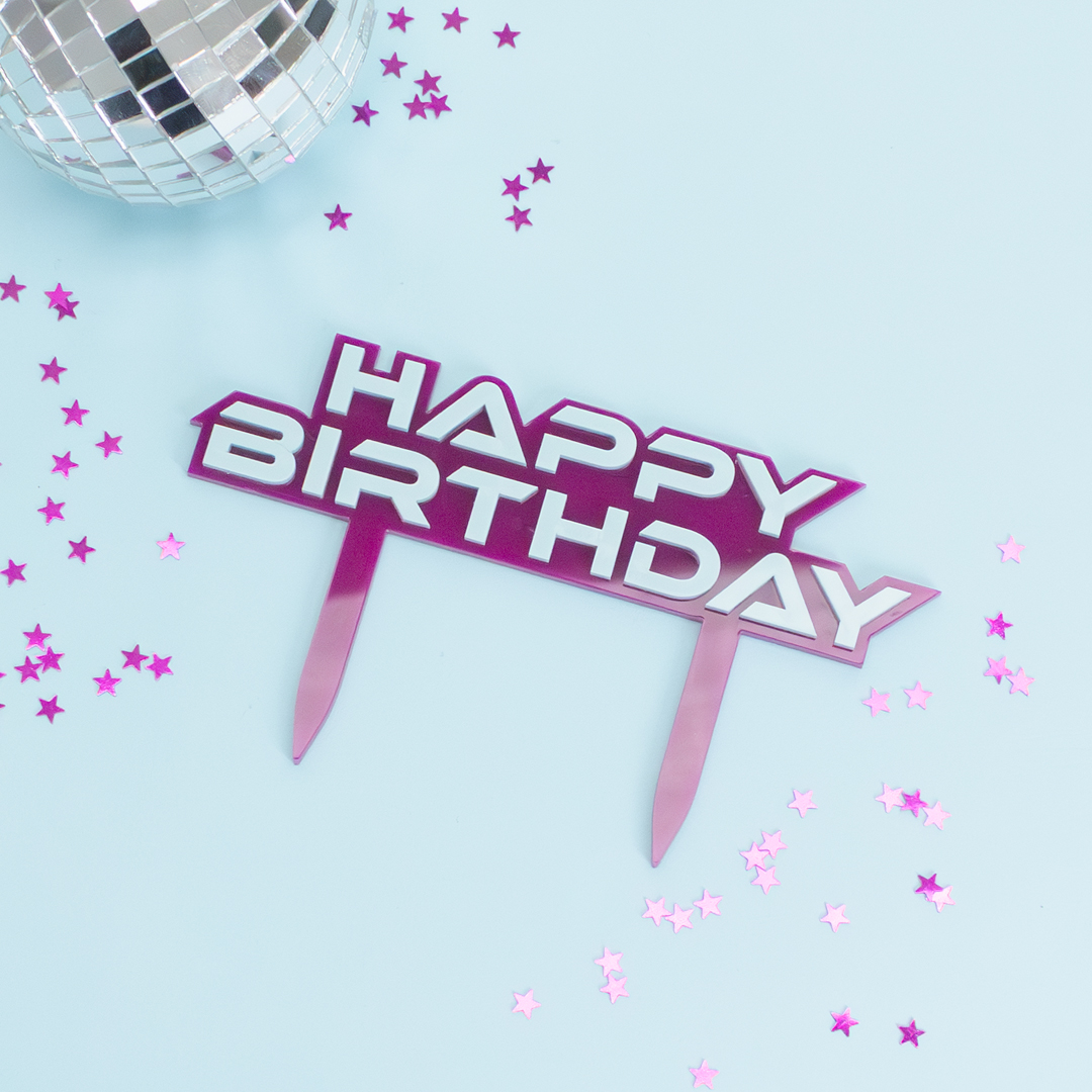Pop Star Monster Hunters Happy Birthday 3D Customisable Acrylic Cake Decoration Topper