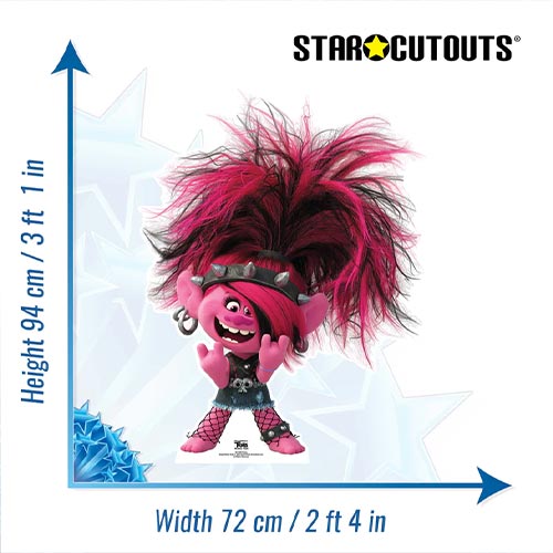 Poppy Punk Trolls World Tour Star Mini Cardboard Cutout 94cm Product Gallery Image