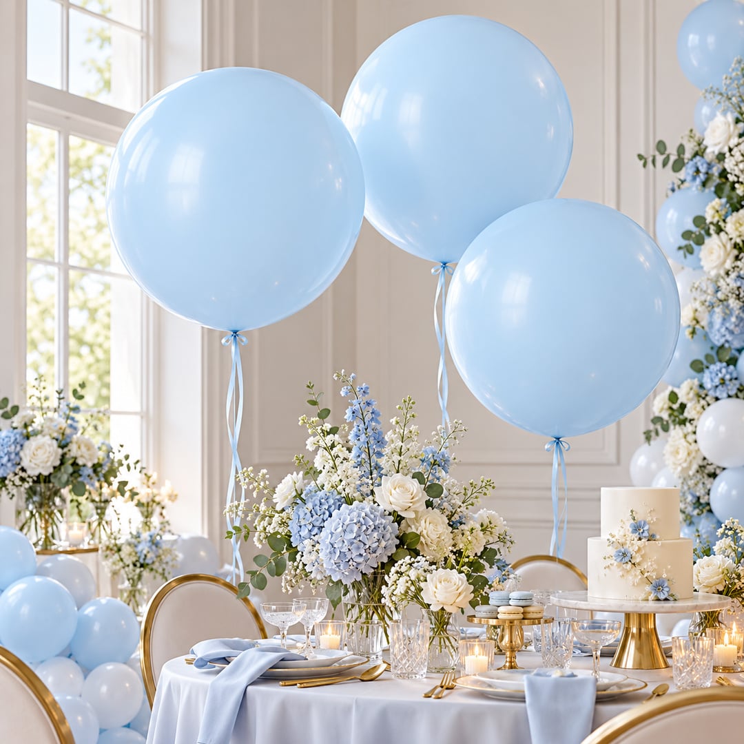 Powder Blue Jumbo Latex Balloon 79cm / 31 in - Single View 2