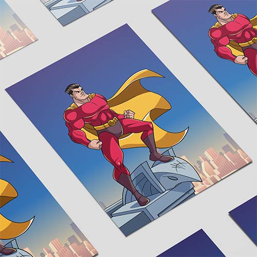 Powerful Superhero Design Poster PVC Party Sign Decoration Product Gallery Image