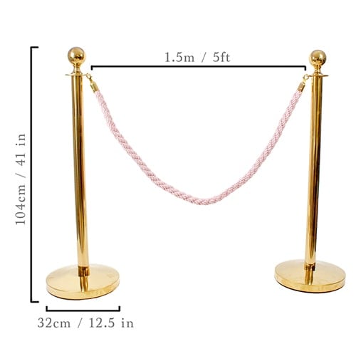 1 Prestige Brass Pole With 1 Pink Braided Rope Product Gallery Image