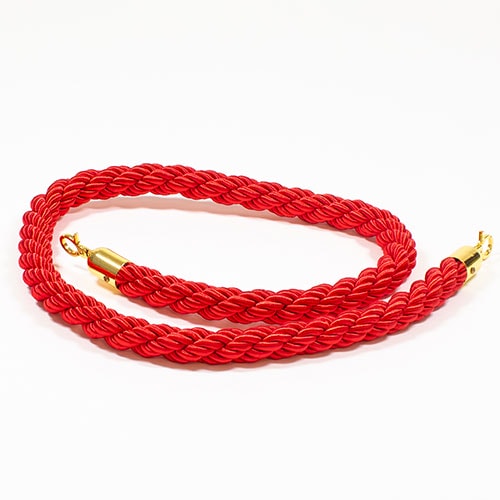 2 Prestige Brass Poles With 1 Red Braided Rope Product Gallery Image