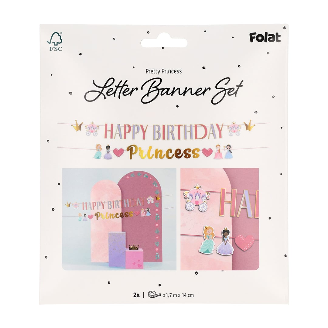 Pretty Princess Birthday Cardboard Letter Banner 1.7m Product Gallery Image