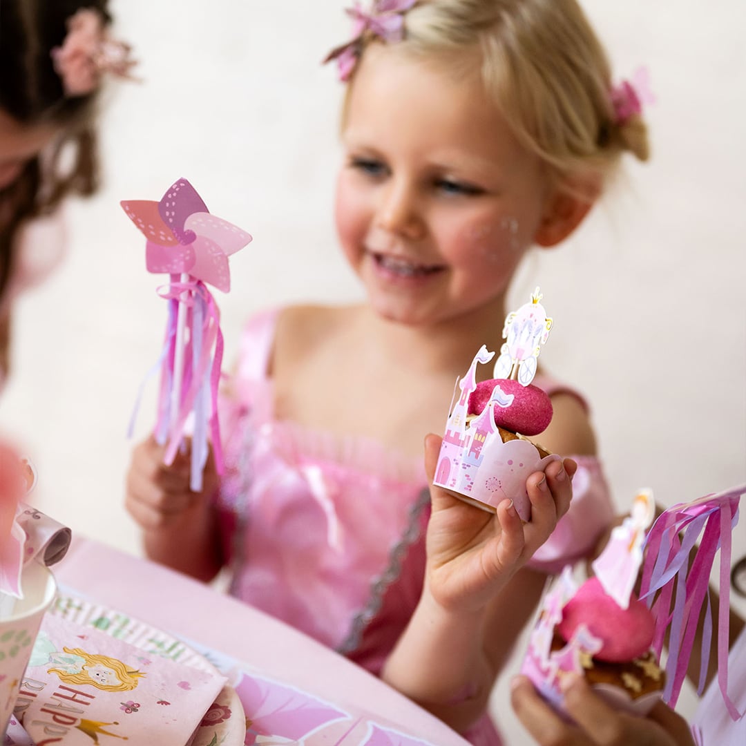 Pretty Princess Party Food Cake Picks & Cupcake Wraps Kit - Pack of 12 Product Gallery Image