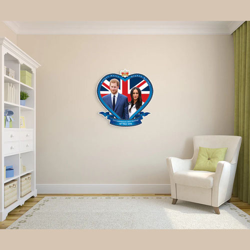 Prince Harry & Meghan Markle Royal Wedding Commemoration Wall Art Cardboard Cutout 62cm Product Gallery Image
