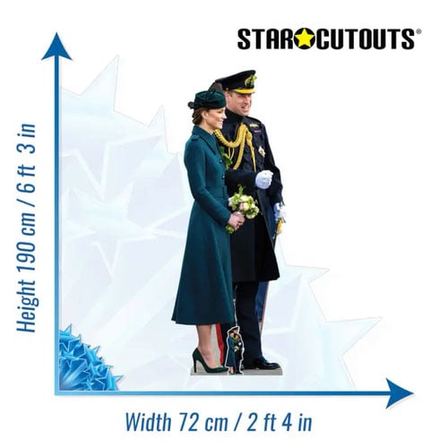 Prince William and Kate Middleton Royal Blue Lifesize Cardboard Cutout 190cm Product Gallery Image