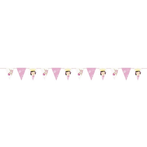 Princess and Unicorn Paper Flag Banner 274cm Product Image